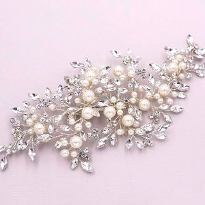 🤍 NWT Allure Bridal Pearl Rhinestone Hairpiece